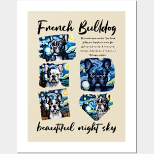 French Bulldog Under the Stars: A Starry Night Dream Posters and Art